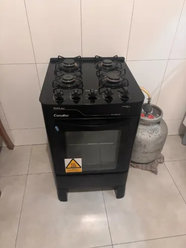 Fogão Esmaltec Ágata Glass 4 Bocas Preto - Semi Novo