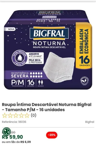 Vendo fraldas geriatrica shortinho noturna unisex P/M 