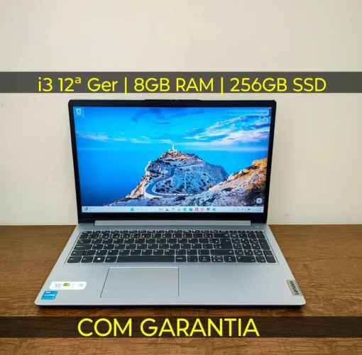 Notebook Lenovo IdeaPad 3i | Intel Core i3 12ª Ger | 8GB RAM | SSD 256GB NVMe | Garantia