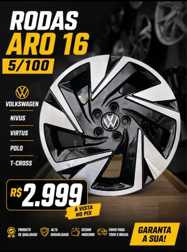 Rodas 16 nivus,tera,Tcross,virtus,polo,golf,fox 5/100 NOVAS NA CAIXA
