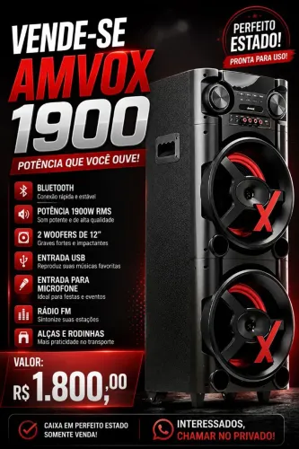 Caixa de som amvox 1900