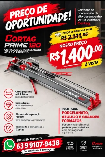 Cortador de Porcelanato Cortag Prime 120 - 1,20m - Oportunidade