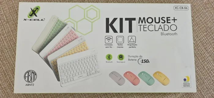 Kit Teclado e Mouse sem fio Bluetooth - Novo