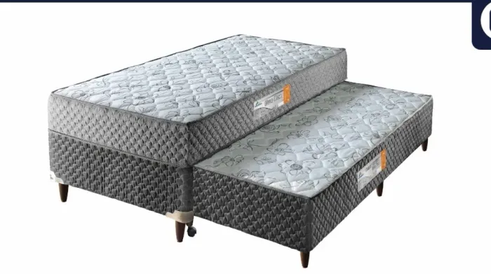 Cama box solteiro com auxiliar