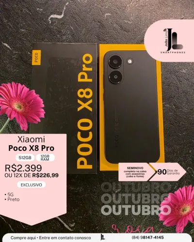 XIAOMI POCO X8 PRO, 512GB, 12GB RAM, SEMINOVO, EXCLUSIVO!
