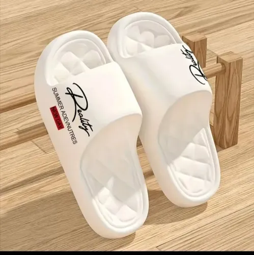 Chinelo slide Branco e preto EVA