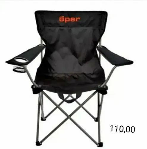 Cadeira camping dobrável com porta copo