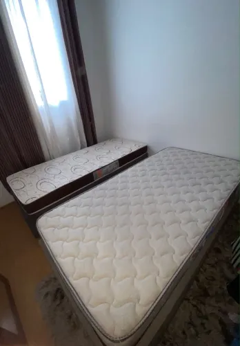 2 Camas Box de Solteiro com Colchão de Espuma (Minaspuma D33 e Umaflex D23)
