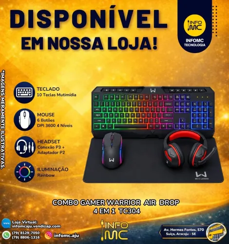 Combo gamer warrior tc304