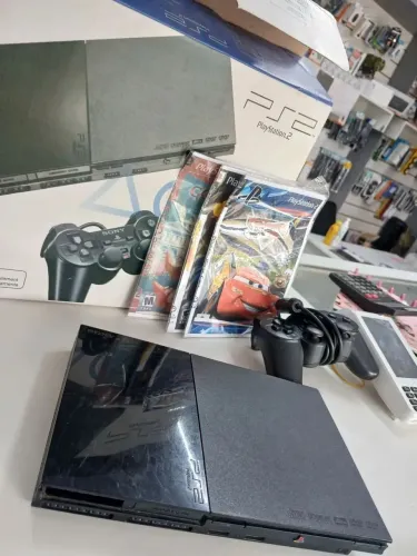 Ps2 na caixa 5 jogos(3 a escolha) controle e garantia em ate 18x!Temos jogos!Troca Entreg