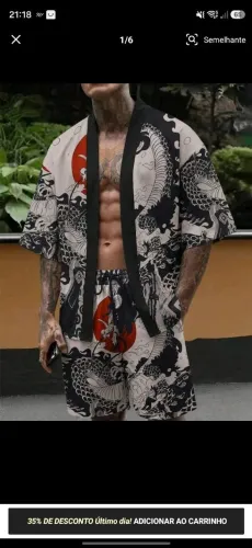 Conjunto Kimono Chinês com Estampa de Dragão Vermelho Lua Estilo Cartum (One Piece)