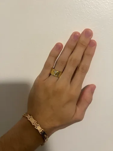 Anel e pulseira banhados a ouro