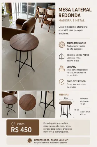 Mesa de Canto Redonda