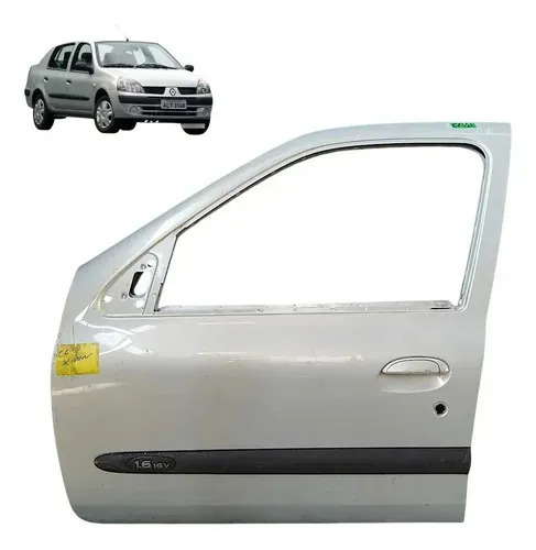 Porta Renault Clio 2000 A 2012 Dianteira Esquerda Detalhe Dianteira Esquerda Prateado