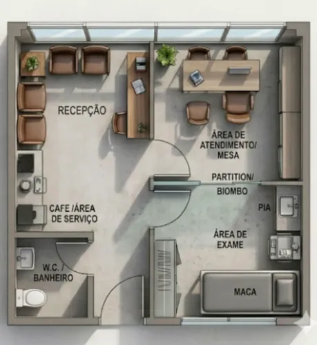 Consultório/escritório na planta entrada 117 mil no Stella Maris