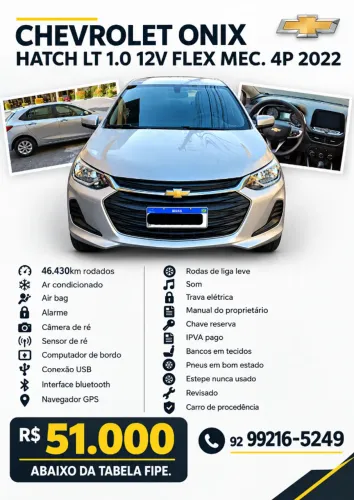 Chevrolet Onix Hatch LT 1.0 12V Flex Mec. 4P 2022