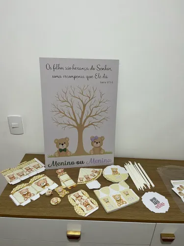 Kit personalizado cha revelação Ursinho 