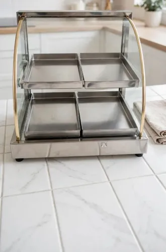 Estufa curva para salgados inox - 2 andares