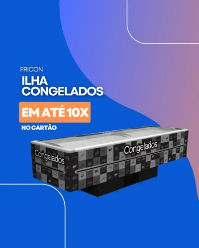 Balcão Expositor Refrigerado ilha para congelados em até 10x sem juros no cartão 