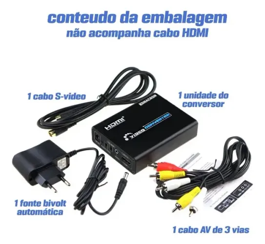 Conversor De Video Composto Av 3 Rca S-video Hdmi