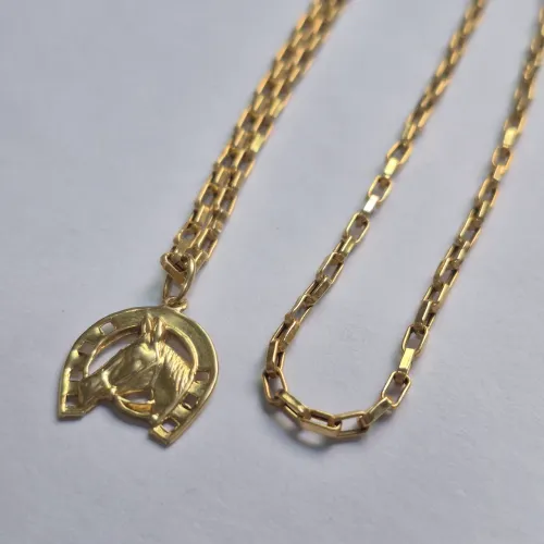 Cordão cartier top tijolinho ouro 18k 