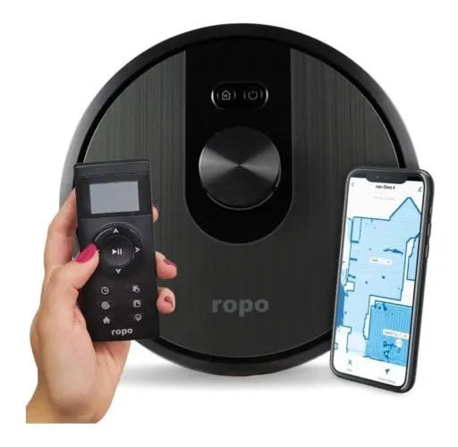 Robô Aspirador Ropo Glass 4 Preto Preto
