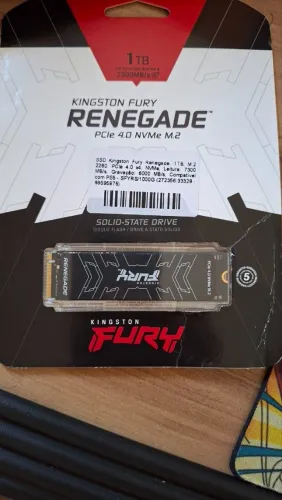 SSD Kingston Fury Renegade, 1TB, M.2 2280, PCIe 4.0 x4, NVMe, Leitura: 7300 MB/s, Gravação