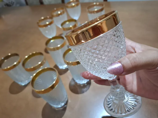 Taças de Cristal Vintage Bico de Jaca