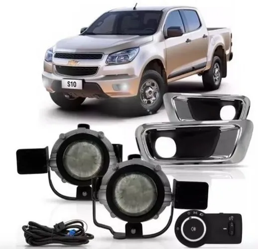 Kit Farol Milha Auxiliar Chevrolet S10 2012 2014 2015 2016