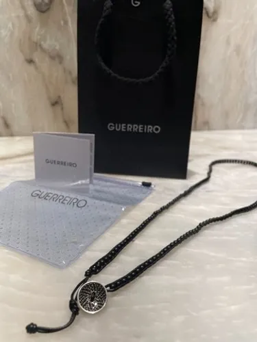 Guerreiro - Pulseira Botão Em Prata + Diamantes Negros