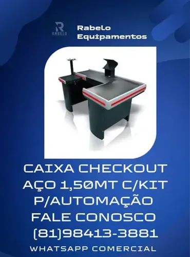 Caixa Checkout de aço com kit para automação em até 10x sem juros 
