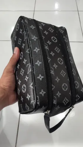 BOLSA DE MÃO NECESSÁRIE MATERIAL COURO LEGÍTIMO 