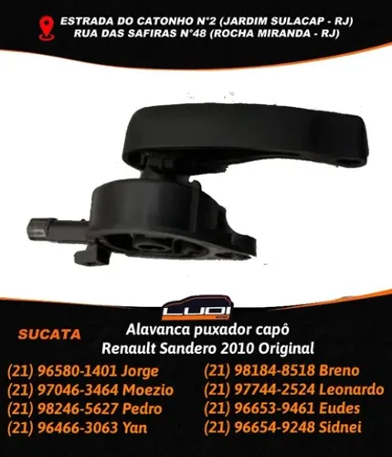 Alavanca puxador capô Renault Sandero 2010 Original