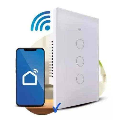 Apagador Interruptor Wifi 3 Botões Touch Google Alexa