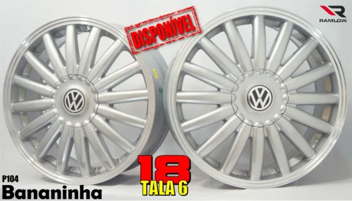 Roda aro 18 Volkswagen Santana bananinha prata 4x100 jogo novo 