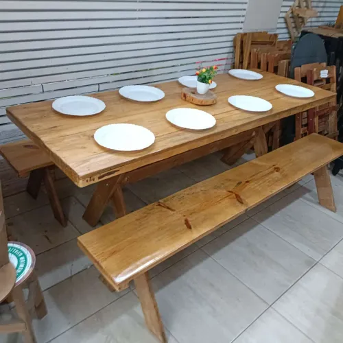 Mesa nova rústica para área gourmet 