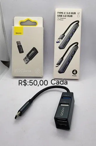 Hub USB Tipo C para 4 USB.