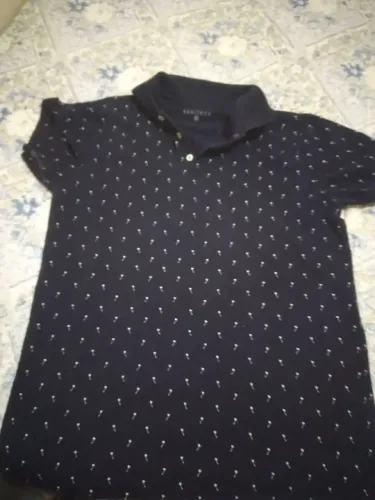 Polo Masculina Azul com Estampa