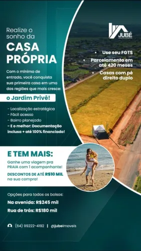Realiza o Sonho da Sua Casa Própria dependendo do seu cadastro pode sair até 100%financiad