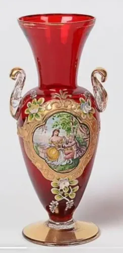 Jarros de cristal rubi com cenas galantes.. cada