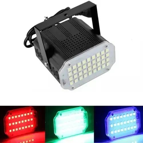 Mini Strobo 24 LEDs Room Bivolt Mini Jogo de Luz colorido Bivolt
