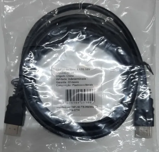 Cabo  HDMI / HDMI de 2 metros alta tx de transmissão  .