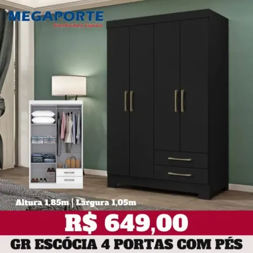 Guarda Roupa 4 Portas 2 Gavetas (Novo) Entrega Grátis!
