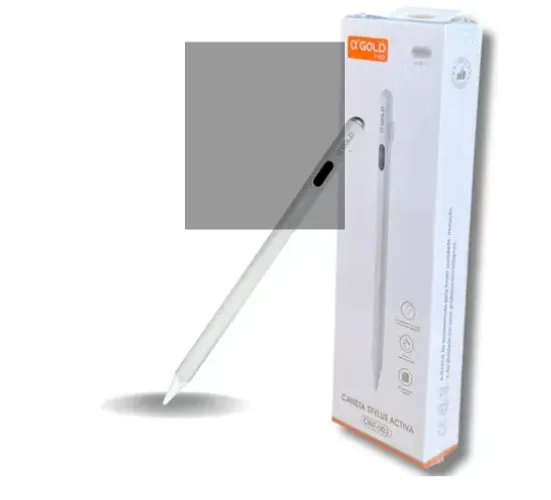 Caneta stylus activa  Touch Para Tablet Ponta Fina Universal Branco Fina cnt 003
