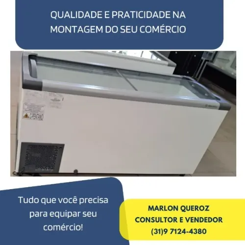 Freezer Horizontal Metalfrio Tampa de Vidro 505 Litros