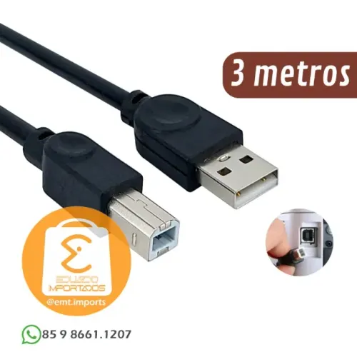 Cabo USB Tipo B para Impressora 3M Ketchup LS-CB1215