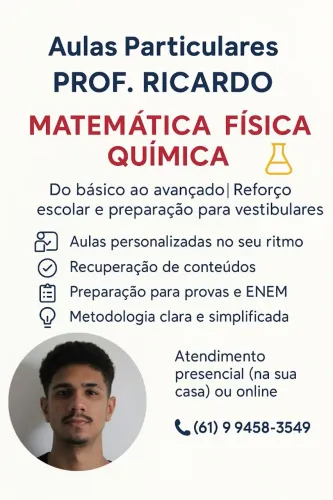 Professor de matemática, física e química