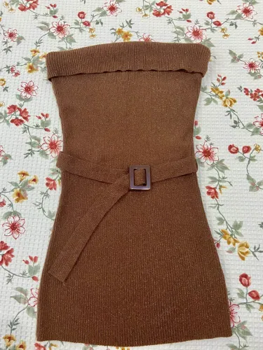 Blusa tricô Bebe Marrom com brilho 