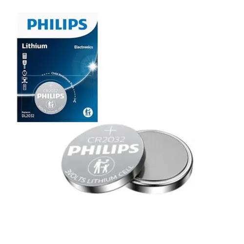 Bateria de Lítio CR 2032 Tipo Moeda 3V, 1 Und - Philips CR2032