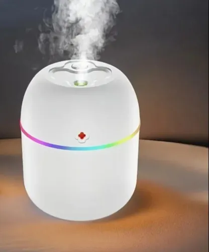 Umidificador Portátil - 220ml - com Luzes LED Coloridas - USB